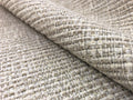Designer Woven Beige Taupe Textured Tweed Upholstery Fabric