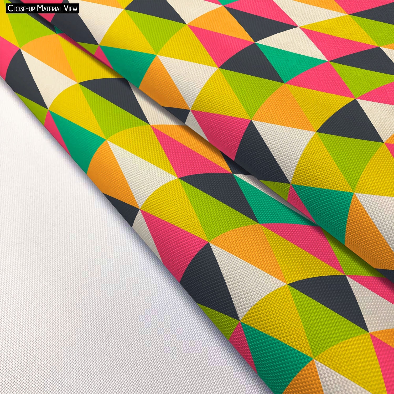 Retro Geometric Footstool Footrest Puffy Pouffe Ottoman Bean Bag | Canvas Fabric