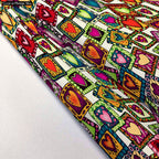 Doodle Hearts D2 Footstool Footrest Puffy Pouffe Ottoman Bean Bag | Canvas Fabric