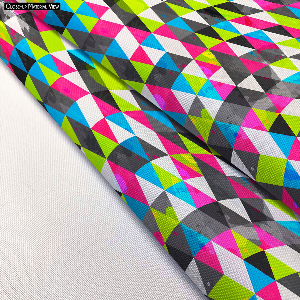 Grunge Triangle D5 Footstool Footrest Puffy Pouffe Ottoman Bean Bag | Canvas Fabric
