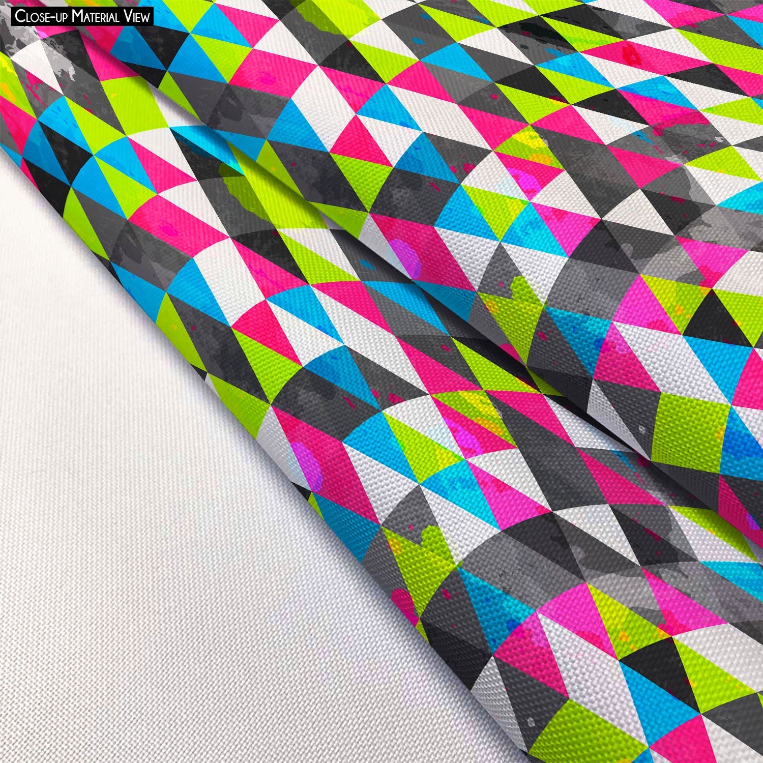 Grunge Triangle D5 Footstool Footrest Puffy Pouffe Ottoman Bean Bag | Canvas Fabric