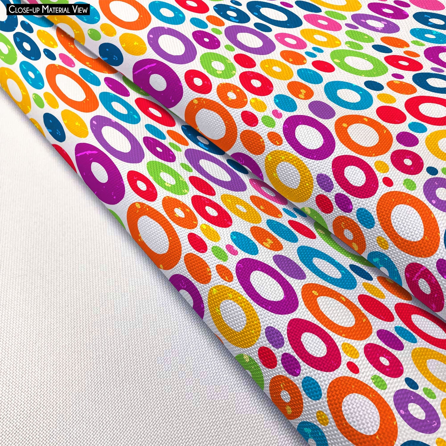 Colorful Circles D1 Footstool Footrest Puffy Pouffe Ottoman Bean Bag | Canvas Fabric