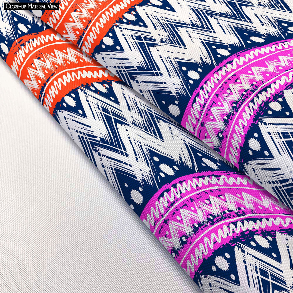 Bold Zigzag Footstool Footrest Puffy Pouffe Ottoman Bean Bag | Canvas Fabric