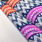 Bold Zigzag Footstool Footrest Puffy Pouffe Ottoman Bean Bag | Canvas Fabric