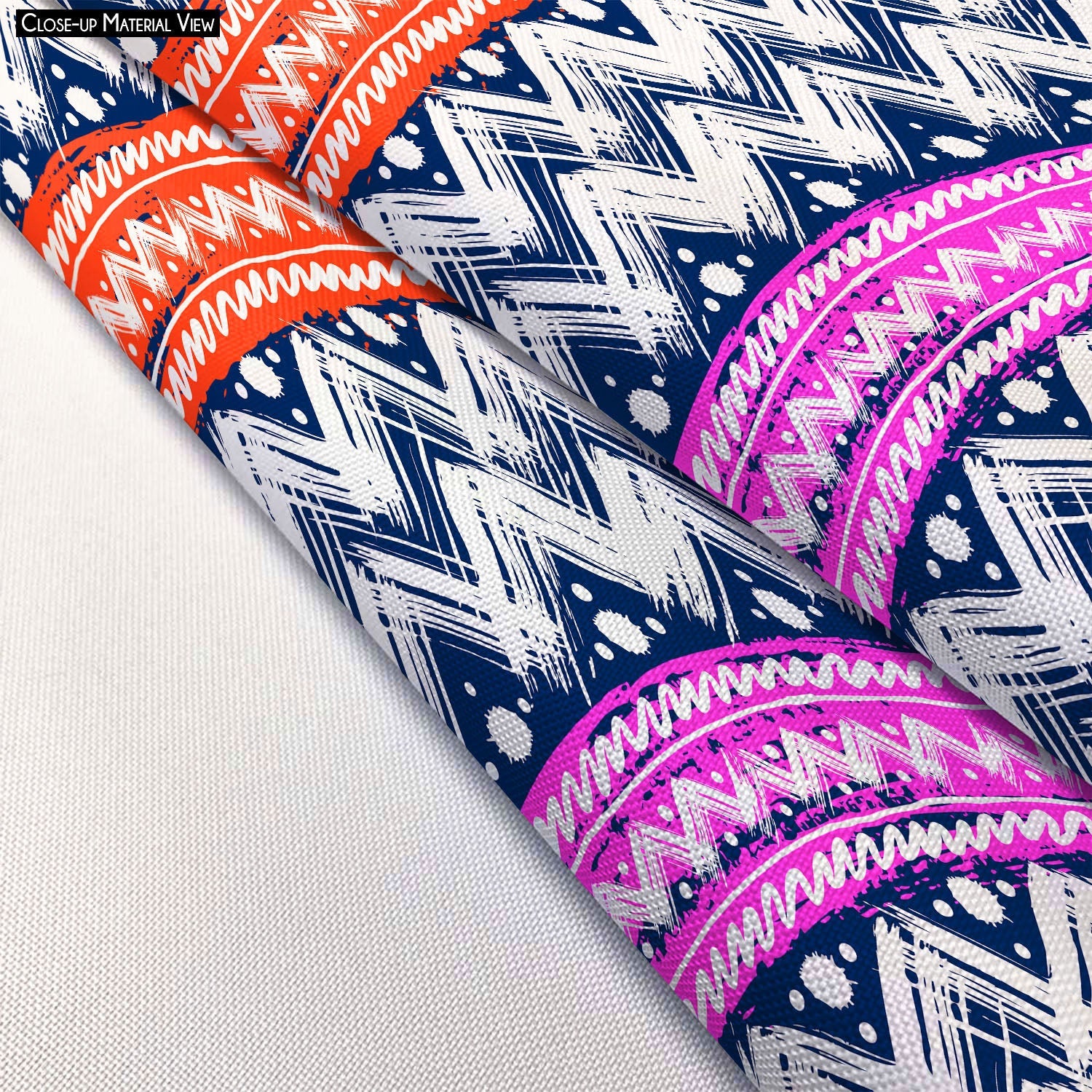 Bold Zigzag Footstool Footrest Puffy Pouffe Ottoman Bean Bag | Canvas Fabric