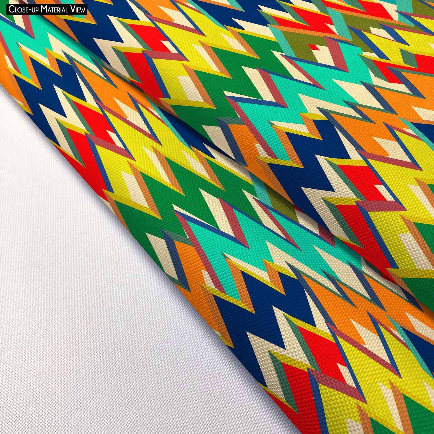 Zigzag Footstool Footrest Puffy Pouffe Ottoman Bean Bag | Canvas Fabric