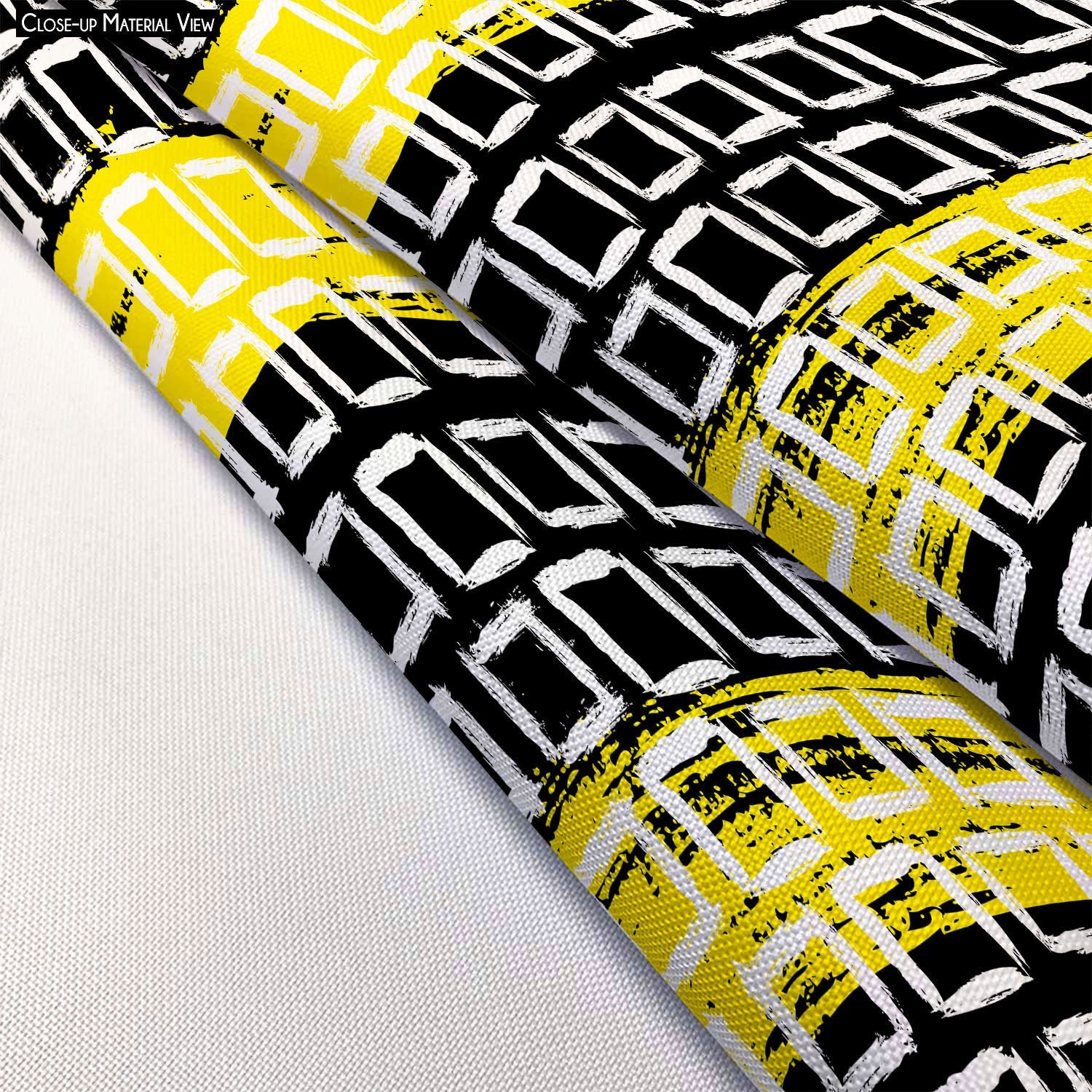 Mixed Geometric Art D1 Footstool Footrest Puffy Pouffe Ottoman Bean Bag | Canvas Fabric