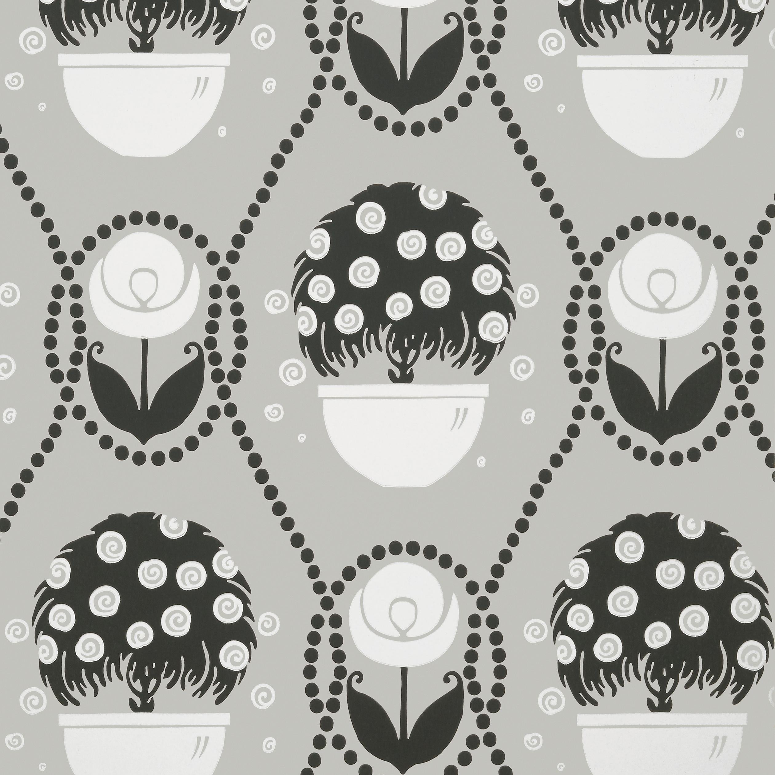 Thibaut Rene Black And Beige Wallpaper