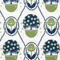 Thibaut Rene Navy And Green Wallpaper