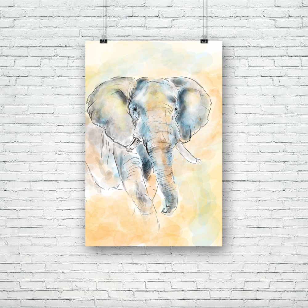 Elephant Aquarelle Artwork Unframed Paper Poster