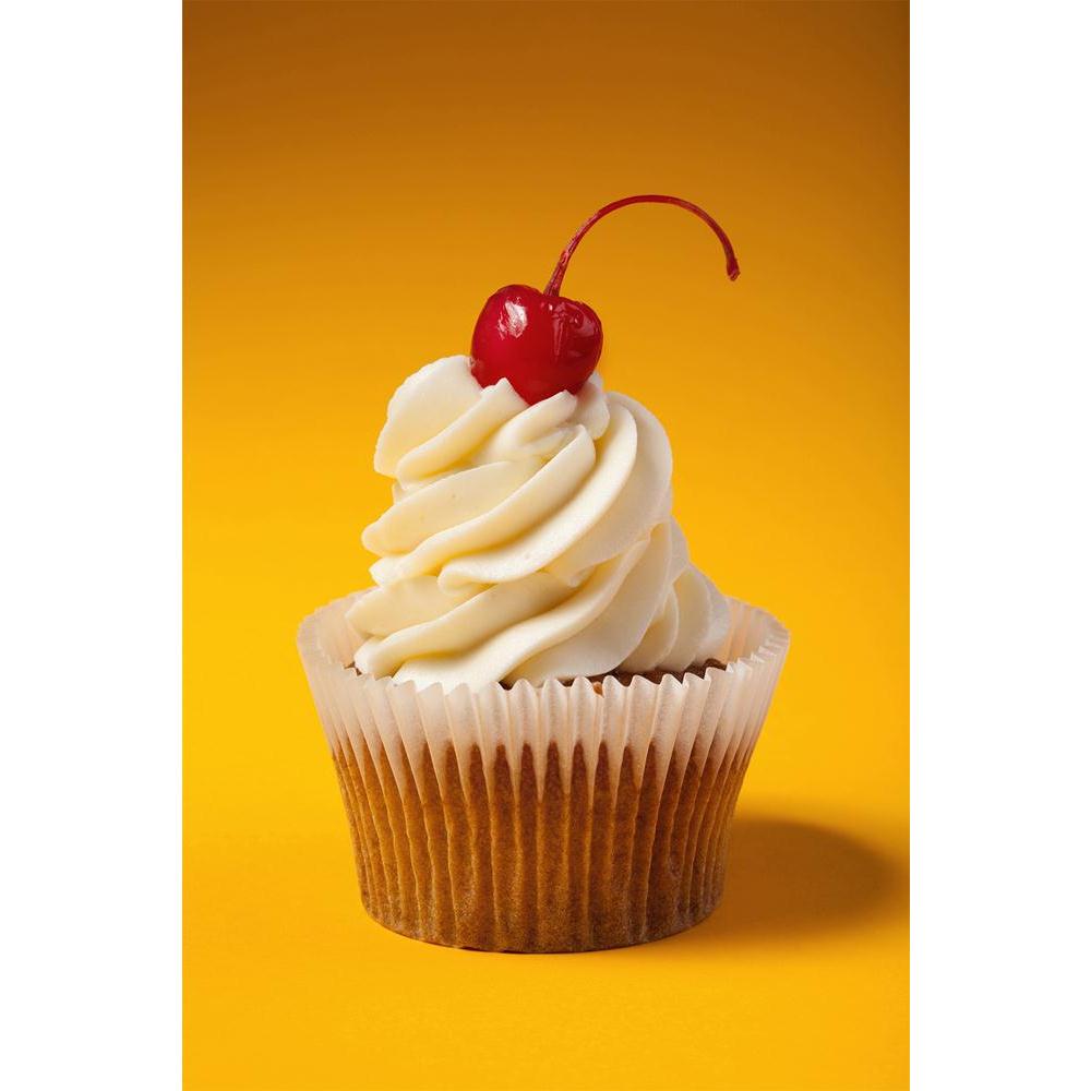 Photo of Cupcake With Red Cherry Unframed Paper Poster
