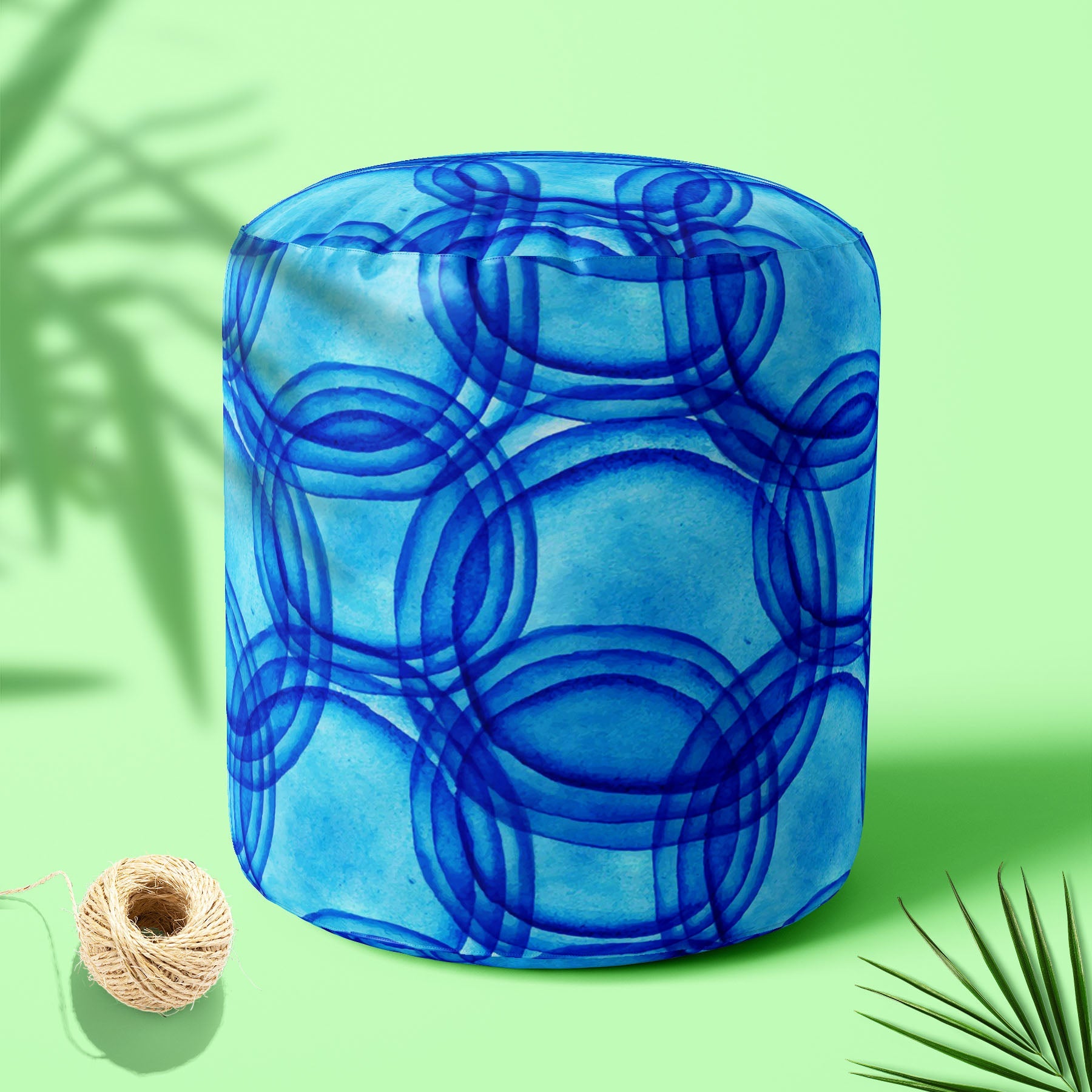 Backdrop Water Ripples Footstool Footrest Puffy Pouffe Ottoman Bean Bag | Canvas Fabric