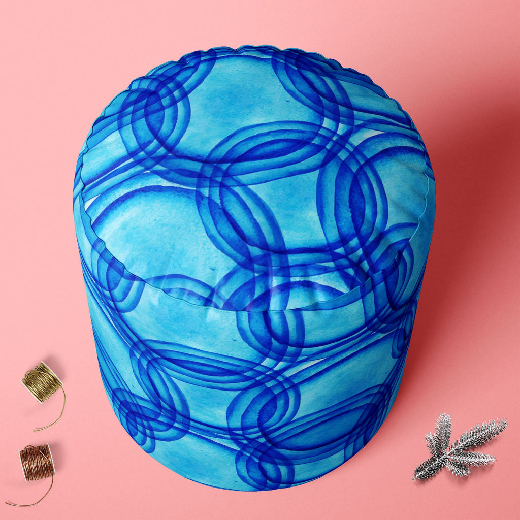 Backdrop Water Ripples Footstool Footrest Puffy Pouffe Ottoman Bean Bag | Canvas Fabric
