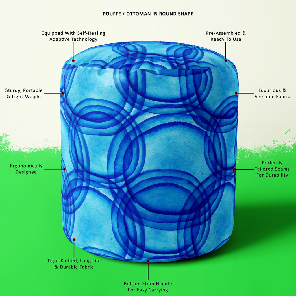 Backdrop Water Ripples Footstool Footrest Puffy Pouffe Ottoman Bean Bag | Canvas Fabric