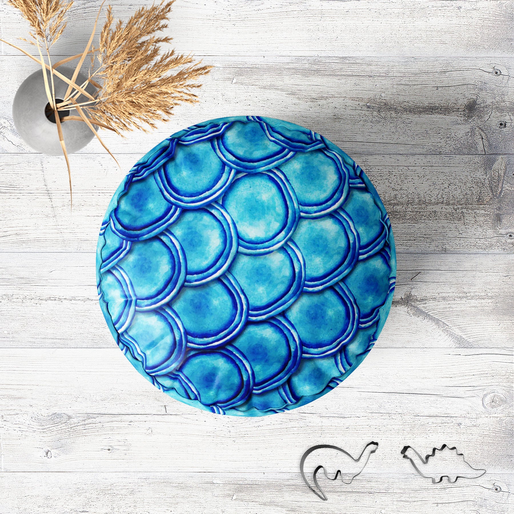 Molecule Ornament Footstool Footrest Puffy Pouffe Ottoman Bean Bag | Canvas Fabric