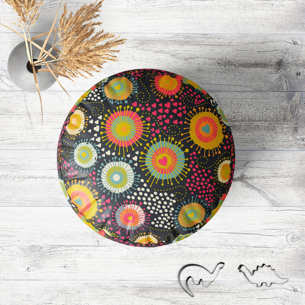 Romantic Texture Footstool Footrest Puffy Pouffe Ottoman Bean Bag | Canvas Fabric