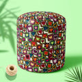 Doodle Hearts D2 Footstool Footrest Puffy Pouffe Ottoman Bean Bag | Canvas Fabric