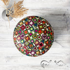 Doodle Hearts D2 Footstool Footrest Puffy Pouffe Ottoman Bean Bag | Canvas Fabric