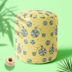 Vintage Bicycle Footstool Footrest Puffy Pouffe Ottoman Bean Bag | Canvas Fabric