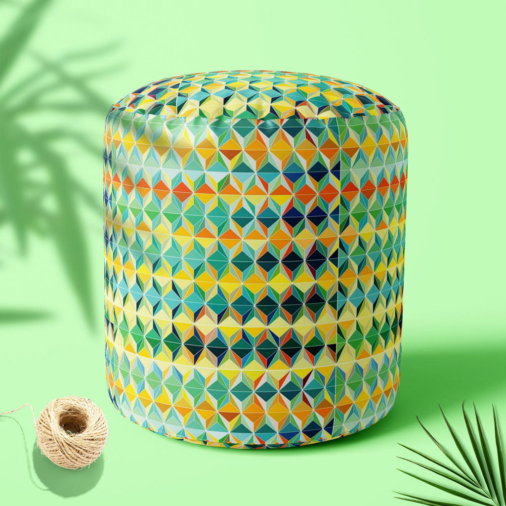 Funky Triangle Footstool Footrest Puffy Pouffe Ottoman Bean Bag | Canvas Fabric