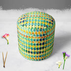 Funky Triangle Footstool Footrest Puffy Pouffe Ottoman Bean Bag | Canvas Fabric