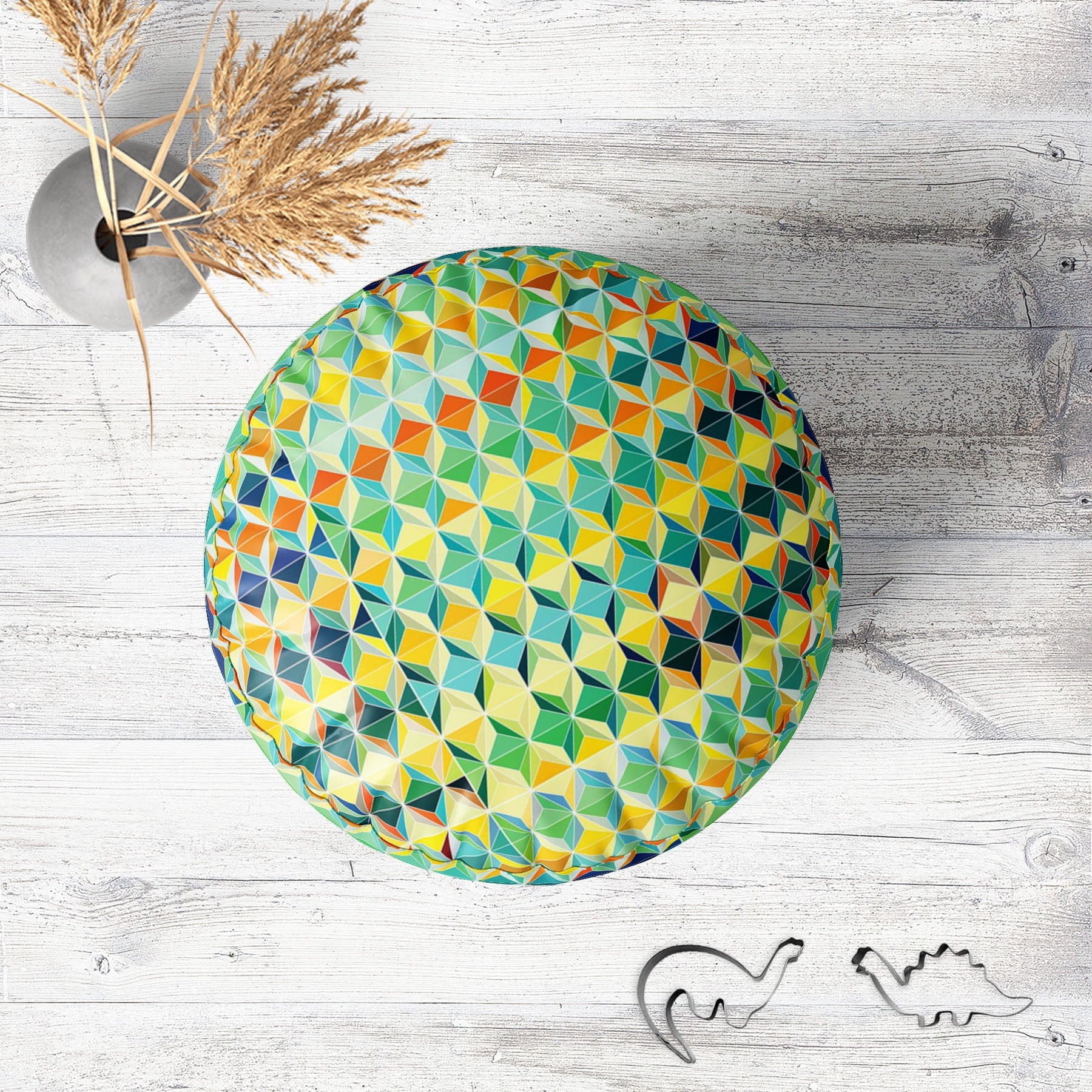 Funky Triangle Footstool Footrest Puffy Pouffe Ottoman Bean Bag | Canvas Fabric