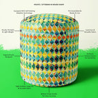 Funky Triangle Footstool Footrest Puffy Pouffe Ottoman Bean Bag | Canvas Fabric