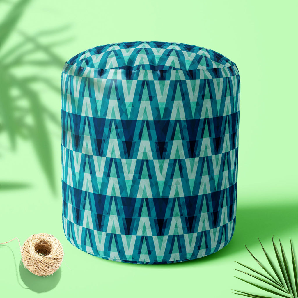 Crystal Triangle Footstool Footrest Puffy Pouffe Ottoman Bean Bag | Canvas Fabric