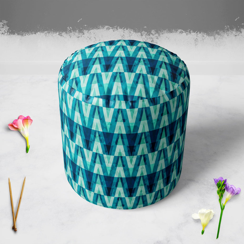 Crystal Triangle Footstool Footrest Puffy Pouffe Ottoman Bean Bag | Canvas Fabric