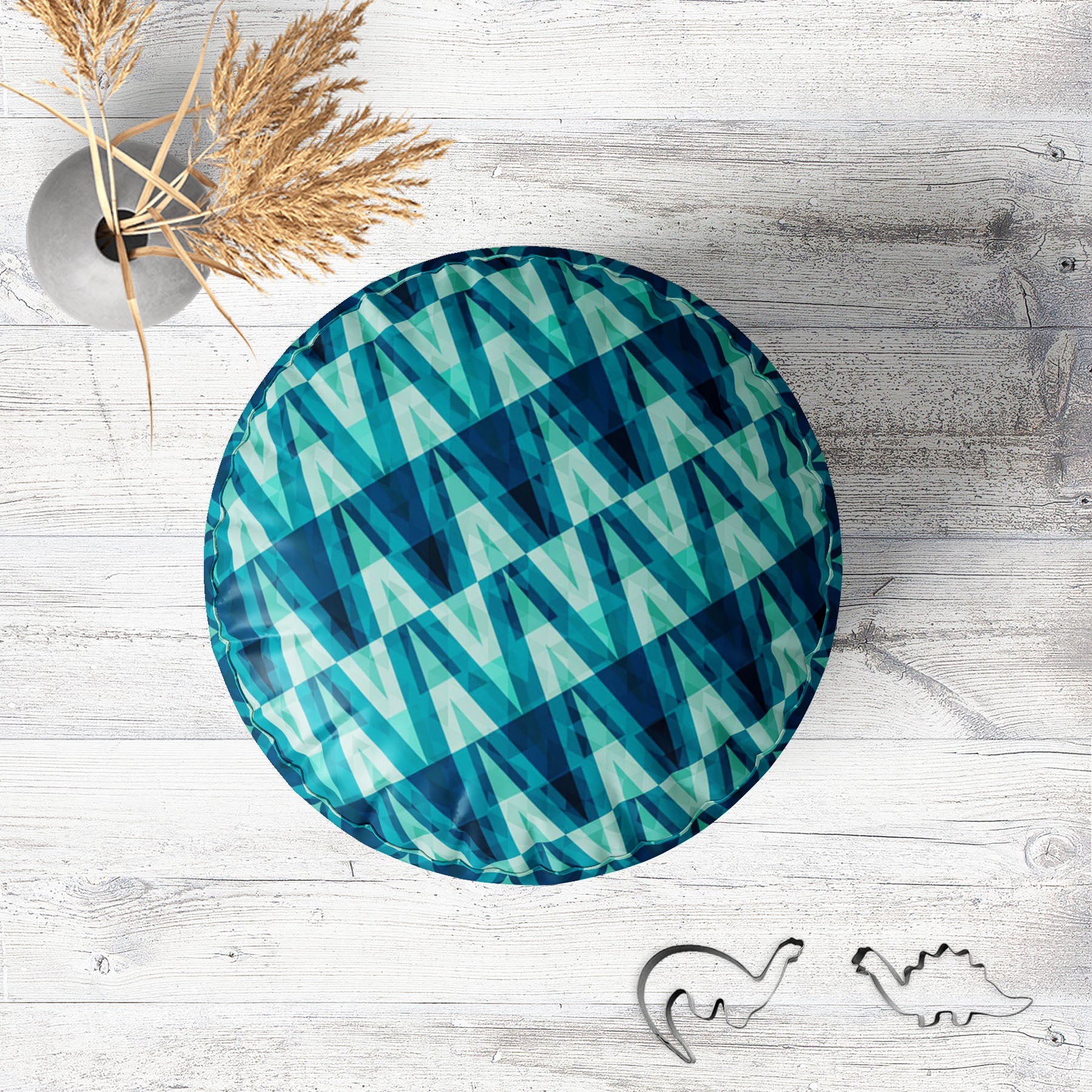 Crystal Triangle Footstool Footrest Puffy Pouffe Ottoman Bean Bag | Canvas Fabric