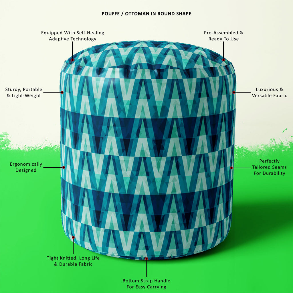 Crystal Triangle Footstool Footrest Puffy Pouffe Ottoman Bean Bag | Canvas Fabric