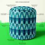 Crystal Triangle Footstool Footrest Puffy Pouffe Ottoman Bean Bag | Canvas Fabric