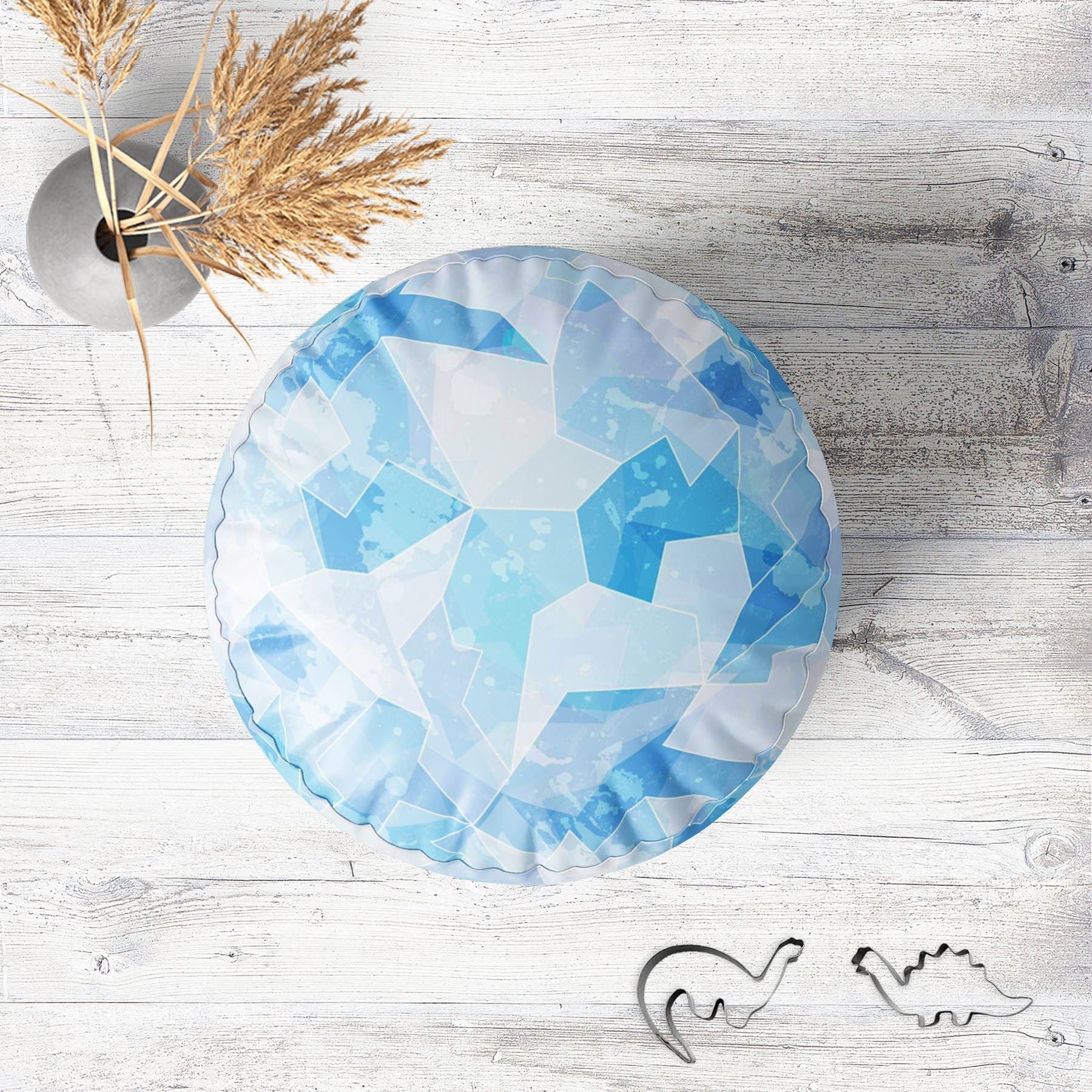 Ice Style D1 Footstool Footrest Puffy Pouffe Ottoman Bean Bag | Canvas Fabric