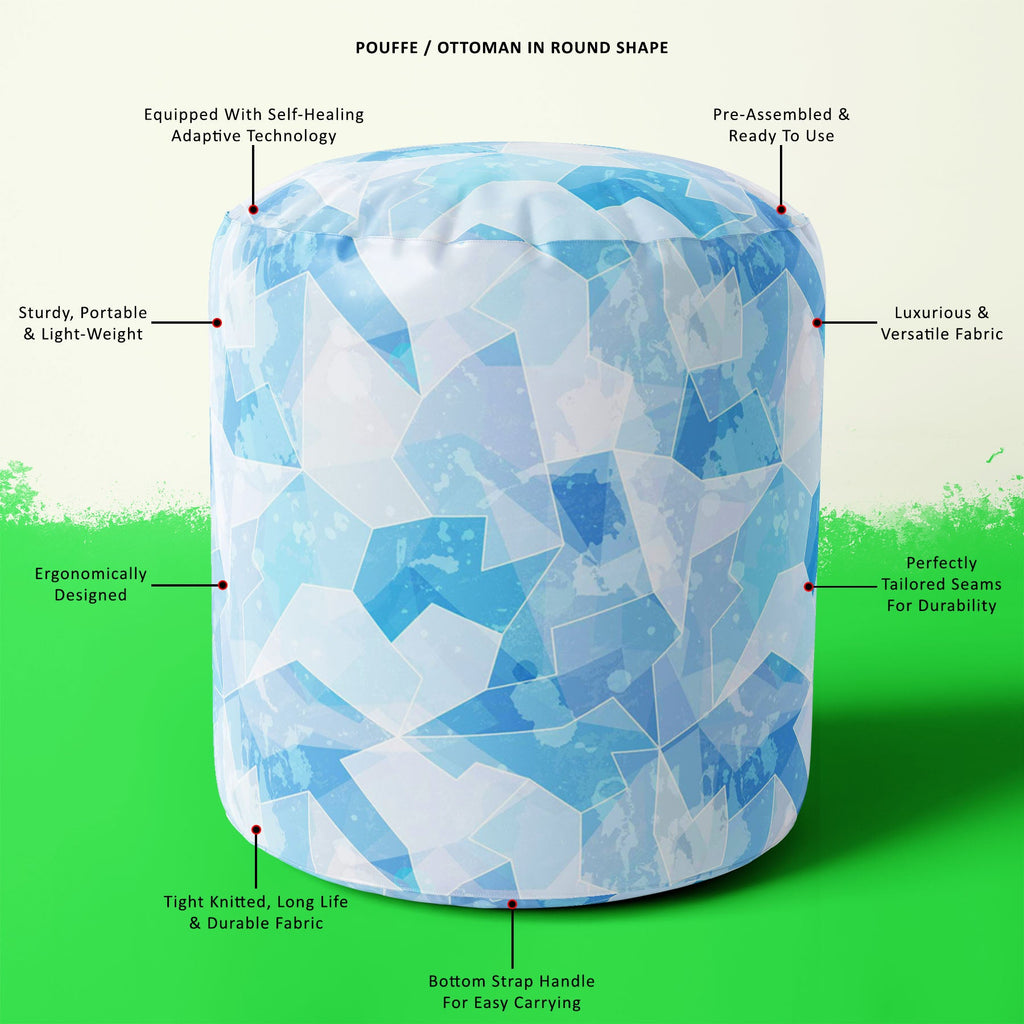Ice Style D1 Footstool Footrest Puffy Pouffe Ottoman Bean Bag | Canvas Fabric