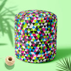 Grunge Triangle D5 Footstool Footrest Puffy Pouffe Ottoman Bean Bag | Canvas Fabric