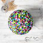 Grunge Triangle D5 Footstool Footrest Puffy Pouffe Ottoman Bean Bag | Canvas Fabric