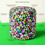 Grunge Triangle D5 Footstool Footrest Puffy Pouffe Ottoman Bean Bag | Canvas Fabric