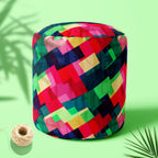 Mosaic D2 Footstool Footrest Puffy Pouffe Ottoman Bean Bag | Canvas Fabric