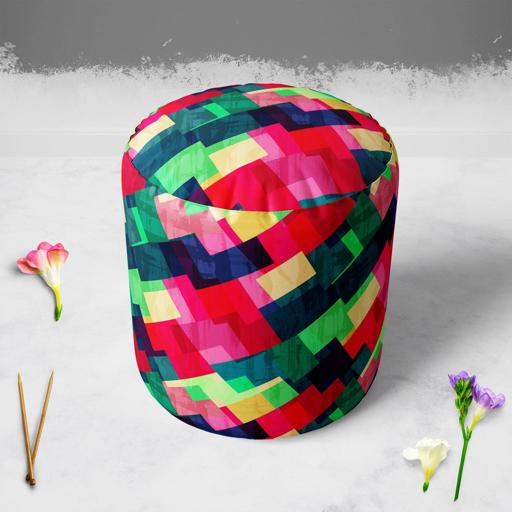 Mosaic D2 Footstool Footrest Puffy Pouffe Ottoman Bean Bag | Canvas Fabric