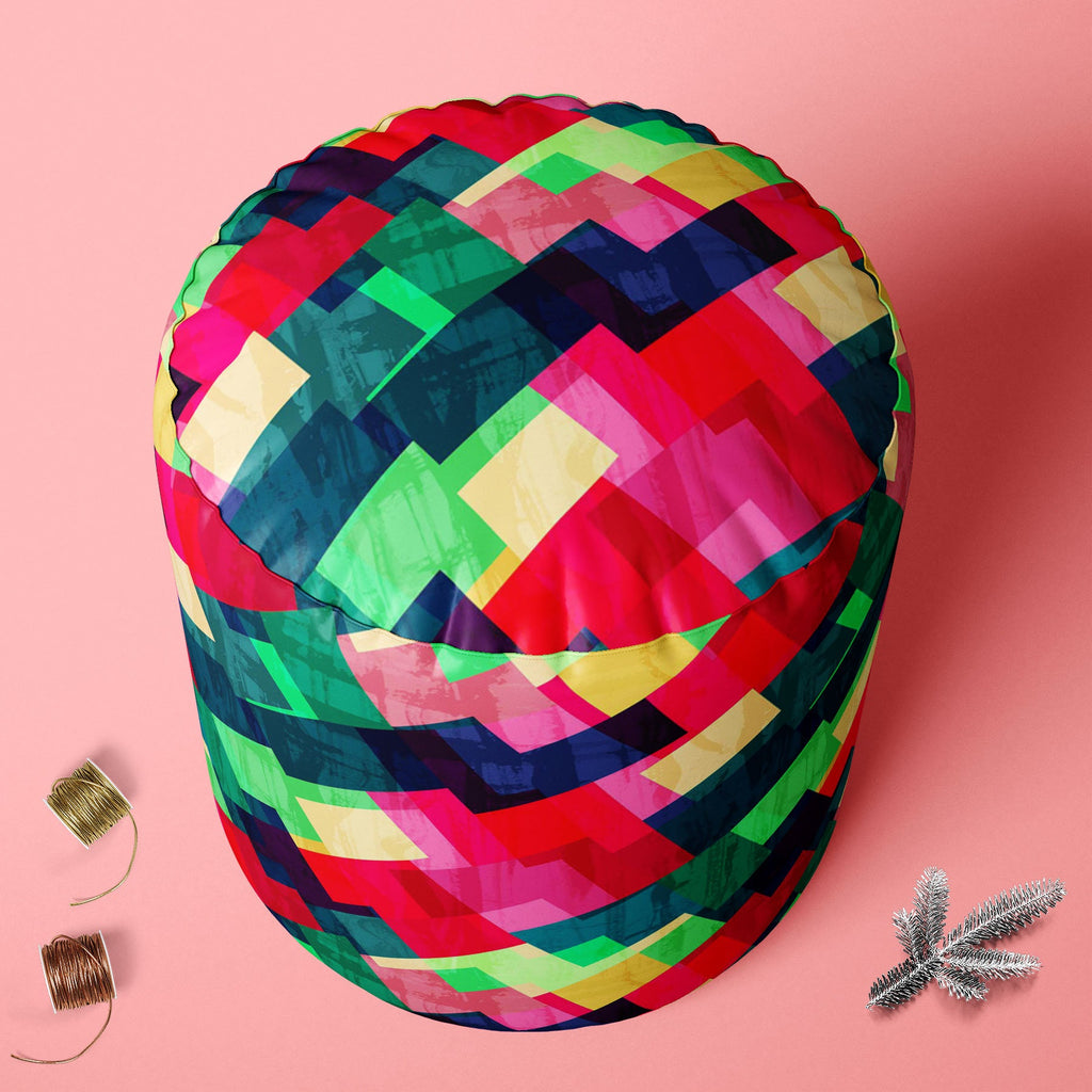 Mosaic D2 Footstool Footrest Puffy Pouffe Ottoman Bean Bag | Canvas Fabric