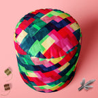 Mosaic D2 Footstool Footrest Puffy Pouffe Ottoman Bean Bag | Canvas Fabric