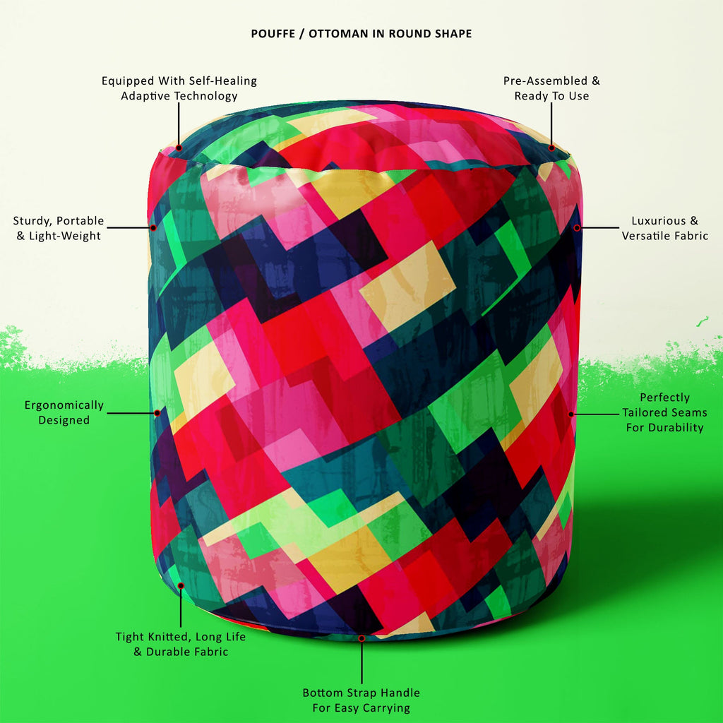 Mosaic D2 Footstool Footrest Puffy Pouffe Ottoman Bean Bag | Canvas Fabric