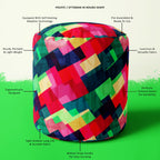 Mosaic D2 Footstool Footrest Puffy Pouffe Ottoman Bean Bag | Canvas Fabric
