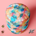 Circles Footstool Footrest Puffy Pouffe Ottoman Bean Bag | Canvas Fabric