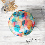 Circles Footstool Footrest Puffy Pouffe Ottoman Bean Bag | Canvas Fabric