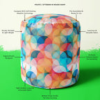 Circles Footstool Footrest Puffy Pouffe Ottoman Bean Bag | Canvas Fabric