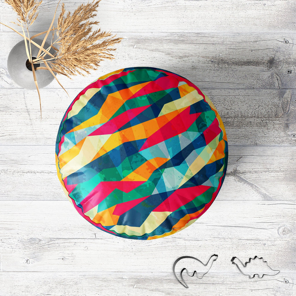 Grunge Mosaic Footstool Footrest Puffy Pouffe Ottoman Bean Bag | Canvas Fabric