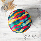 Grunge Mosaic Footstool Footrest Puffy Pouffe Ottoman Bean Bag | Canvas Fabric