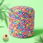 Colorful Circles D1 Footstool Footrest Puffy Pouffe Ottoman Bean Bag | Canvas Fabric