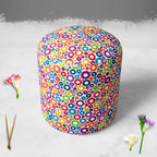 Colorful Circles D1 Footstool Footrest Puffy Pouffe Ottoman Bean Bag | Canvas Fabric
